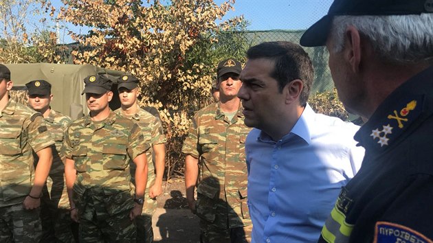 eck premir Alexis Tsipras navtvil obec Mati. (30. ervence 2018)