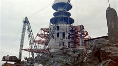 Stavba televizního vysílae Jetd v íjnu 1967.