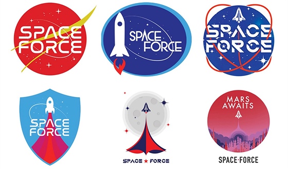 Navrhovaná loga pro Space Force.