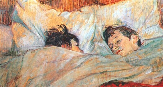 V posteli. Olejomalba Henri de Toulouse-Lautreca z roku 1893