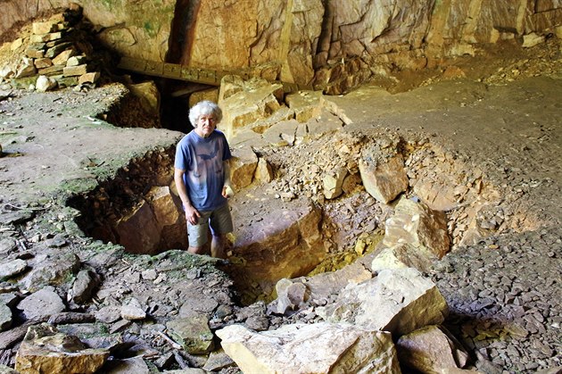 éf albeických jeskyá Radko Tásler v Albeické jeskyni v Krkonoích