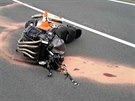 Nehoda motorky a automobilu se stala v sobotu veer v Ostrun na Jesenicku...