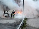 Pi poárech automobil museli védtí hasii zasahovat také ve Stockholmu v...