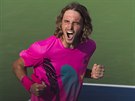 ecký tenista Stefanos Tsitsipas se raduje z postupu do finále turnaje v...