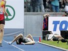 lenové nmecké tafety na 4x100 metr Lucas Jakubczyk (vpravo) a Julian Reus...
