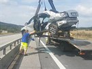 Osobní auto u Rokycan smetl náklaák