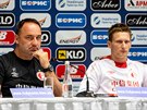 Jindich Trpiovský (vlevo) a Milan koda na tiskové konferenci ped zápasem...