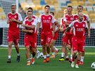 Fotbalisté Slavie na tréninku v arén Dynama Kyjev