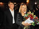 Lucie Vondráková a Tomá Verner na premiée muzikálu Touha (záí 2008)