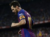Barcelonský kapitán Lionel Messi v průběhu utkání proti Alavés.