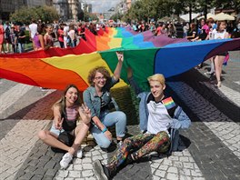 Prvod Prague Pride na Václavském námstí (11. srpna 2018).