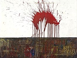 Krev na zdi připomíná obraz moravského malíře Miroslava Šnajdra nazvaný 21....