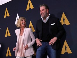 Olivia Newton-Johnová a John Travolta (Beverly Hills, 15. srpna 2018)