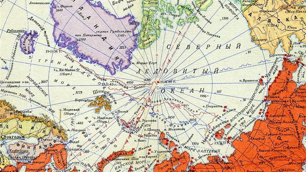 Trasa midtovy leteck vpravy k severn ton v roce 1937
