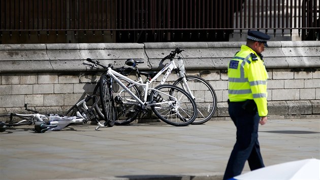 V ter najel idi ped budovou britskho parlamentu v Londn do chodc a cyklist. (14. srpna 2018)