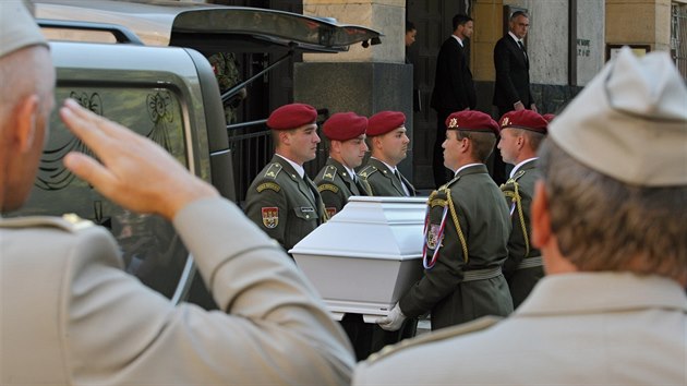 Pohřeb vojáka Patrika Štěpánka zabitého při sebevražedném útoku v Afghánistánu. (17. srpna 2018)