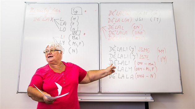 Alena Obstová učí cizince česky už 38 let. Anglicky na ně nemluví, zvýhodnila by tím jen část třídy.