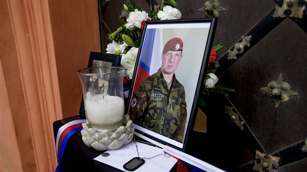Pohřeb padlého vojáka Martina Marcina v Chomutově.