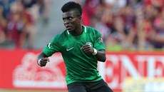 Spasitel Píbrami Emmanuel Antwi slaví vyrovnávací gól proti Spart.