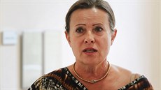 Alena Vitásková u okresního soudu v Jihlav v srpnu 2018. Listopadového stání se nezúastnila.