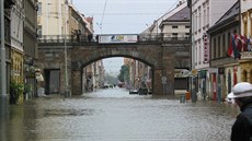 Karlín - Sokolovská, 13. srpna 2002.