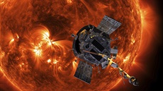 Parker Solar Probe na cestě ke Slunci v představách výtvarníka.