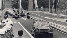Snímek ze slavnostního otevení Morandiho mostu 4. záí 1967