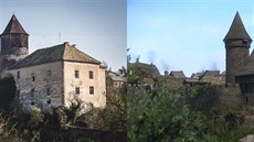  Dolní ratajský hrad, který byl v 17. století pestavn na faru, se dochoval...