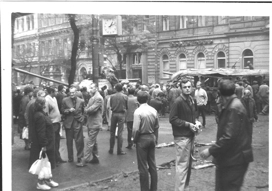 Ivo Hudec ve Vinohradské ulice, 22. srpen 1968.