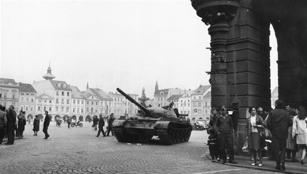 Srpnová okupace roku 1968 v eských Budjovicích.
