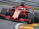 Nmecký jezdec Sebastian Vettel z Ferrari skonil v kvalifikaci na Velkou cenu...