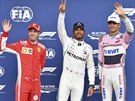 Nejrychlejí mui kvalifikace na Velkou cenu Belgie formule 1 (zleva):...