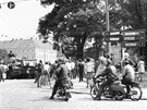Srpnov okupace roku 1968 v eskch Budjovicch.