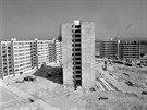 Výstavba sídlit Máj v eských Budjovicích (srpen 1983)