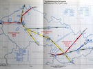 Radionaviganí mapa vzduného prostoru SSR z ledna 1968, znázoruje tehdejí...