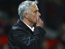 José Mourinho, trenér fotbalist Manchesteru United, bhem utkání proti...