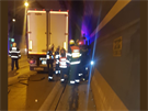 Lochkovsk tunel uzavela nehoda kamionu a osobnho auta (20.8.2018)