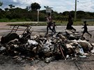 Venezuelt imigranti kr kolem svch splench stan a vc na hranici v...