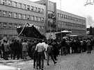 Stren pamtnk tanku v Horsk ulici v Trutnov v srpnu 1968.