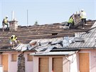 V Kromíi zaali s bouráním dom v problémové lokalit Raín v roce 2018,...