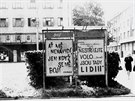 Protestn� n�pisy v Hradci Kr�lov� v srpnu 1968.