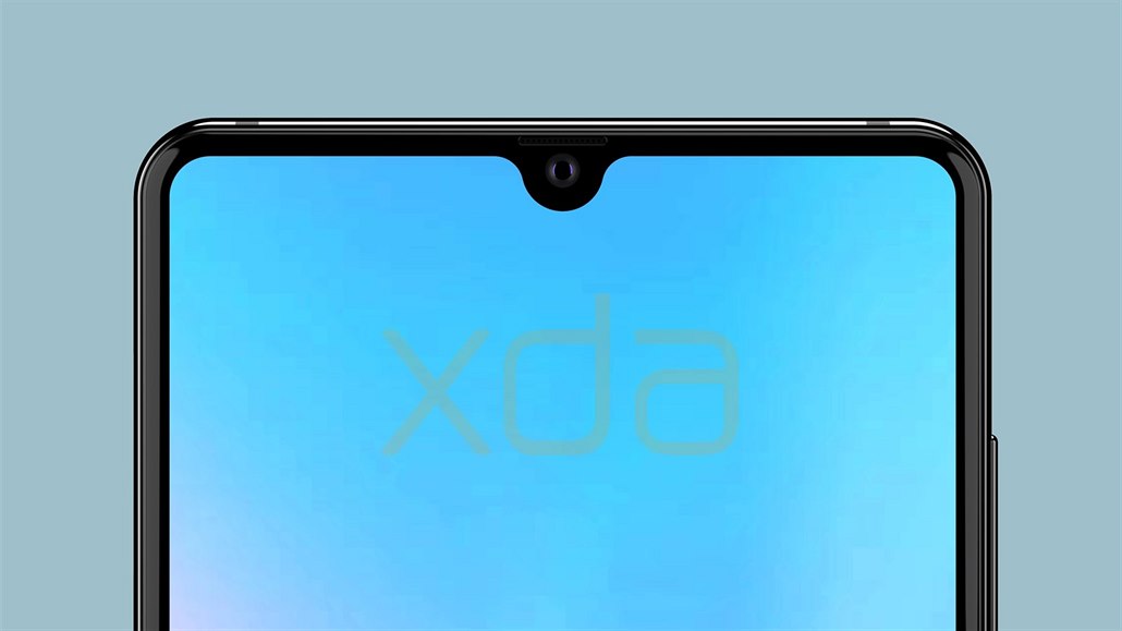 Huawei Mate 20 na prvním renderu zaujal drobným vý�ezem ve tvaru kapky.