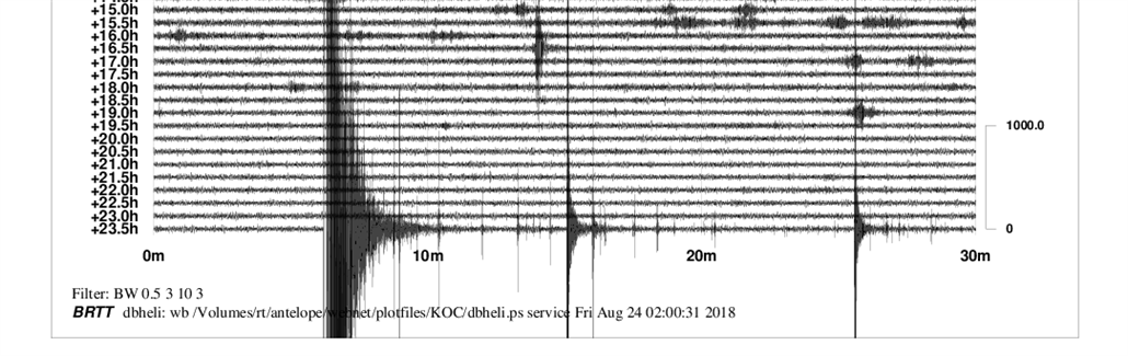 Záznam seismické činnosti na Chebsku v noci ze čtvrtka na pátek (23-24. 8....
