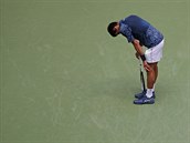 Srbsk tenista Novak Djokovi v 1. kole US Open.