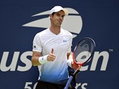 Spokojen Andy Murray v prvnm kole US Open.