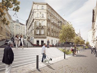 Vizualice. Horní část Seifertovy ulice