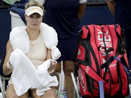 Kanadsk tenistka Eugenie Bouchardov v 1. kole US Open.