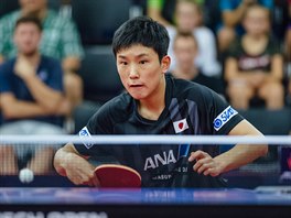 Japonsk stoln tenista Tomokazu Harimoto v prvnm kole Czech Open v Olomouci