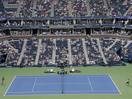 Pohled na Arthur Ashe Stadium v New Yorku.