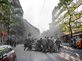 Dnení místa srpnových událostí na praských Vinohradech - Vinohradská tída